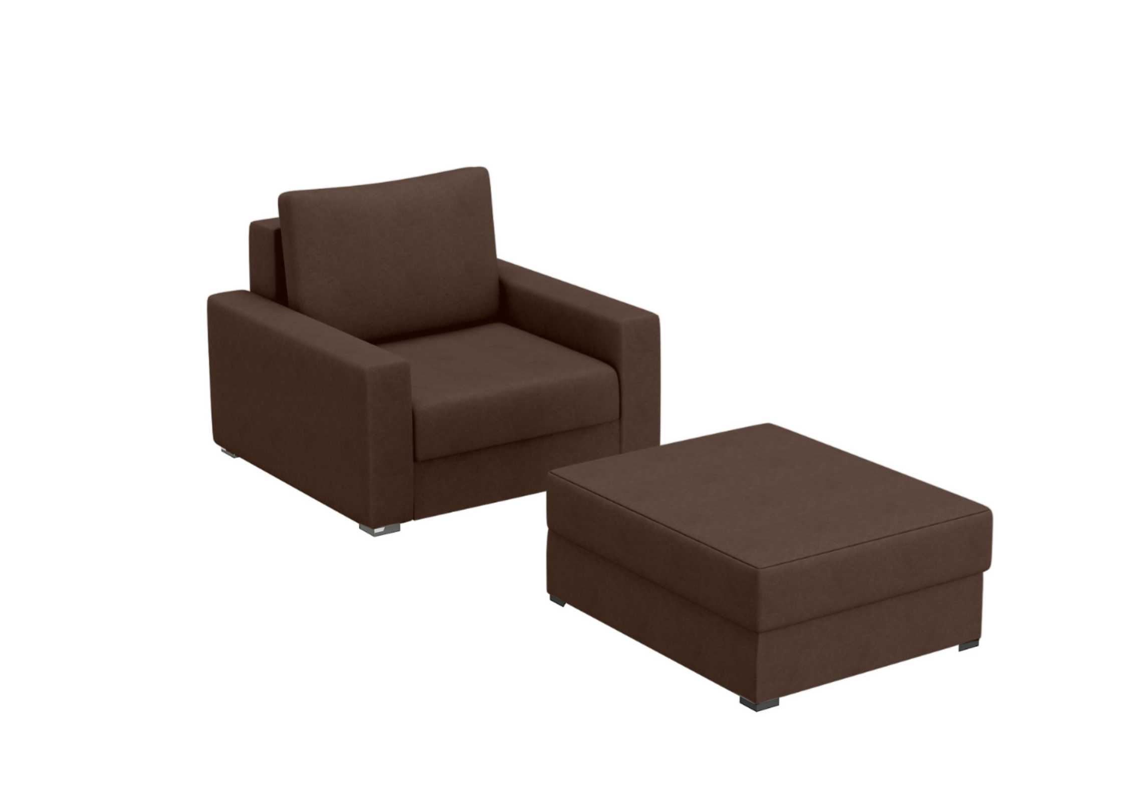 Brązowy fotel rozkładany Arlo